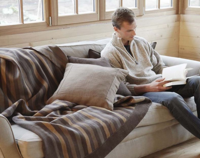 Libeco Home Flagstaff Blanket 100% Belgian Linen, Plum
